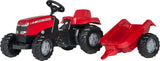 Rolly Toys  Rollykid FIETSTRACTOR MASSEY FERGUSON met AANHANGER