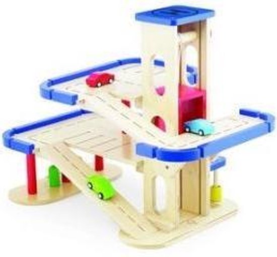 Pintoy Houten Garage met 3 Auto's