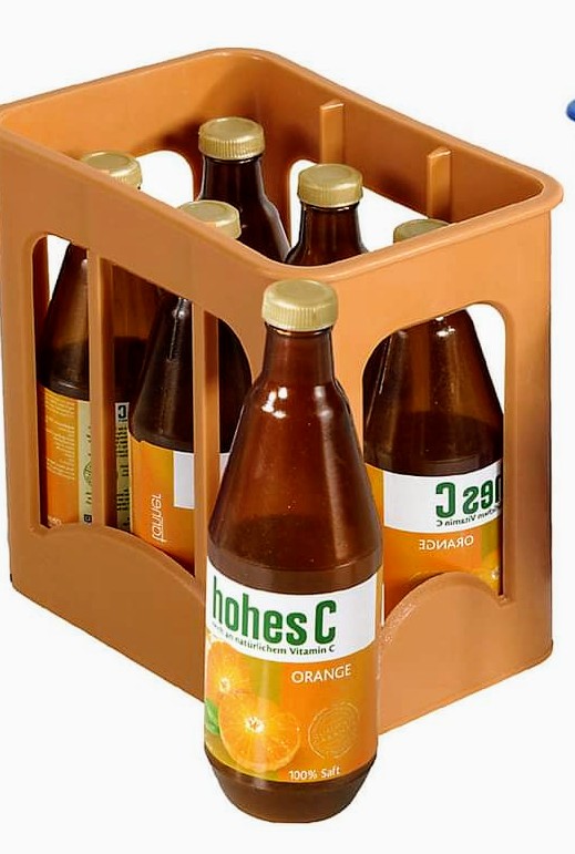 Krat met  6 flessen water frisdrank of vruchtensap