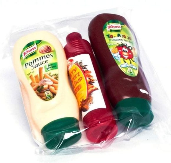 Ketchup en mayoflessen